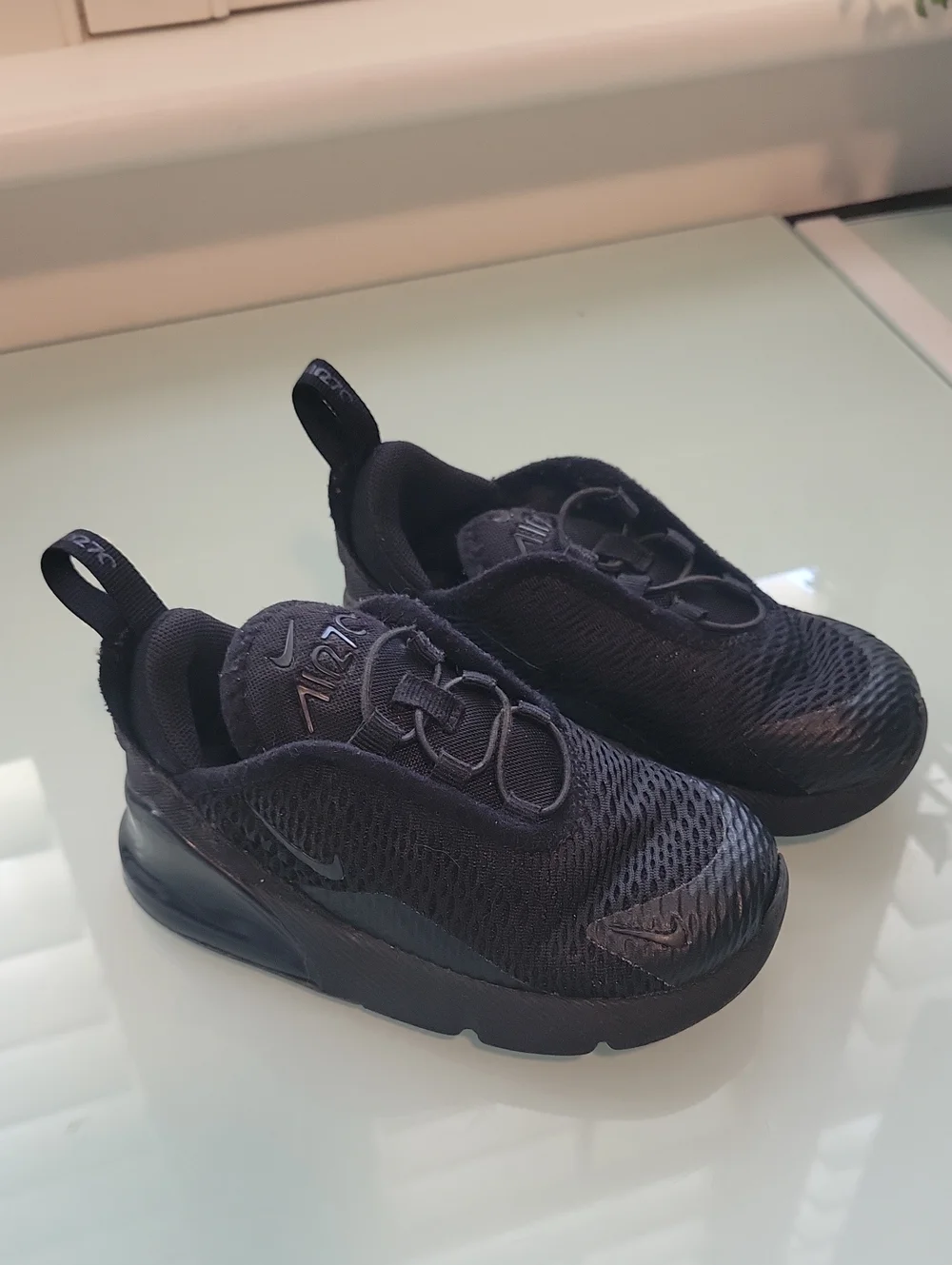 Nike Toddler Air Max 270 Triple Black Shoes Size 8C